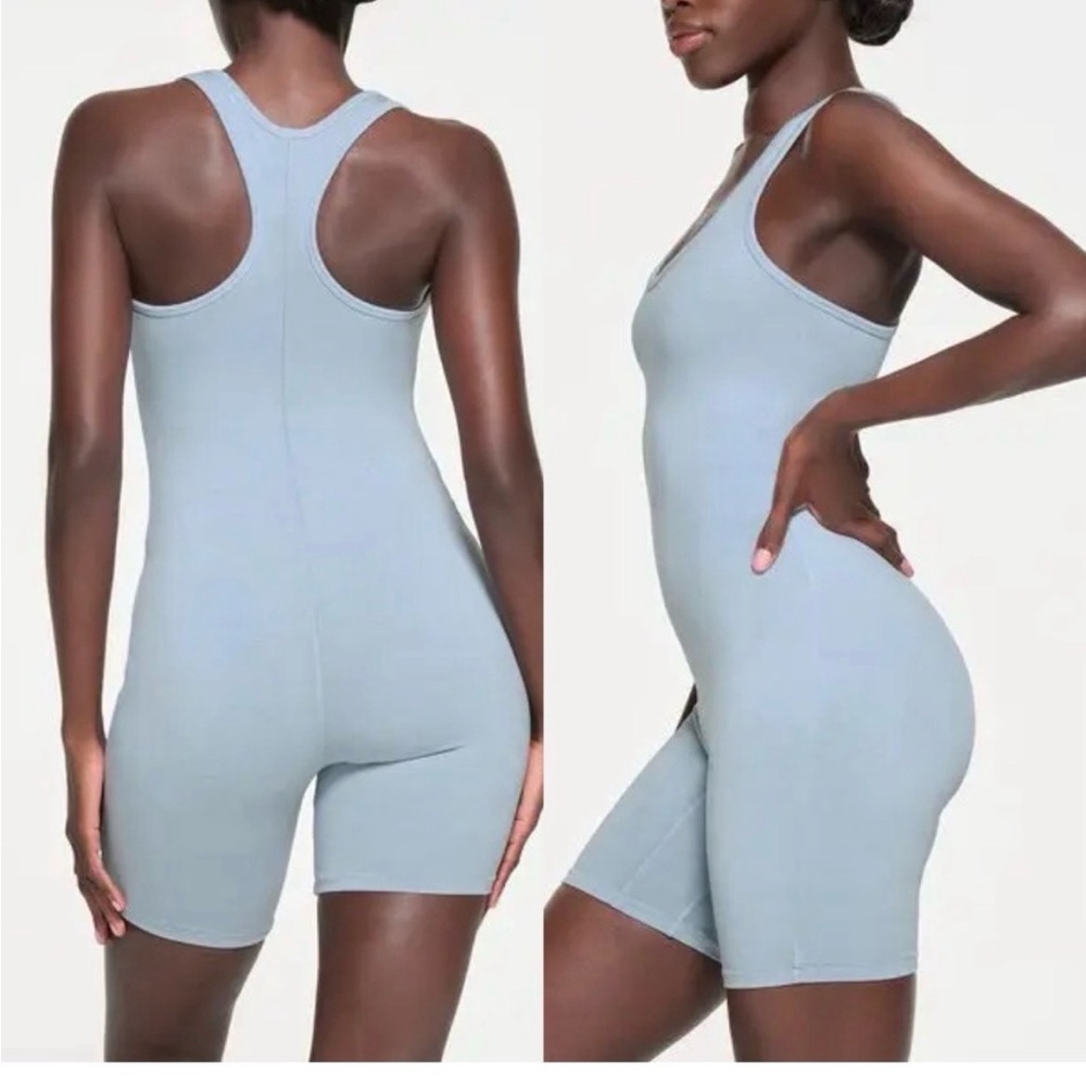 Skims blue Outdoor Mid Thigh Onesie romper Denim Pacific nwt - Picture 3 of 11